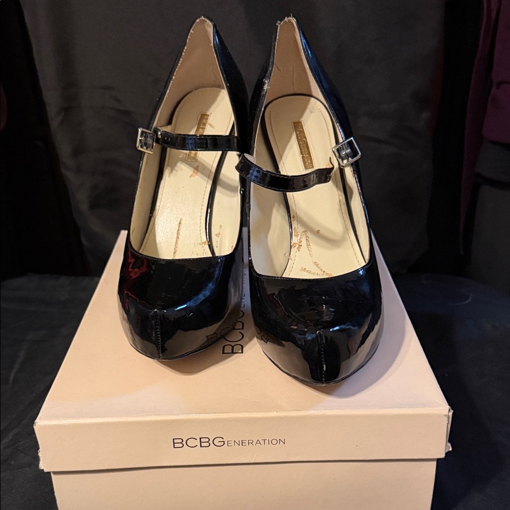 BCBGeneration Black Patent Heels 13M